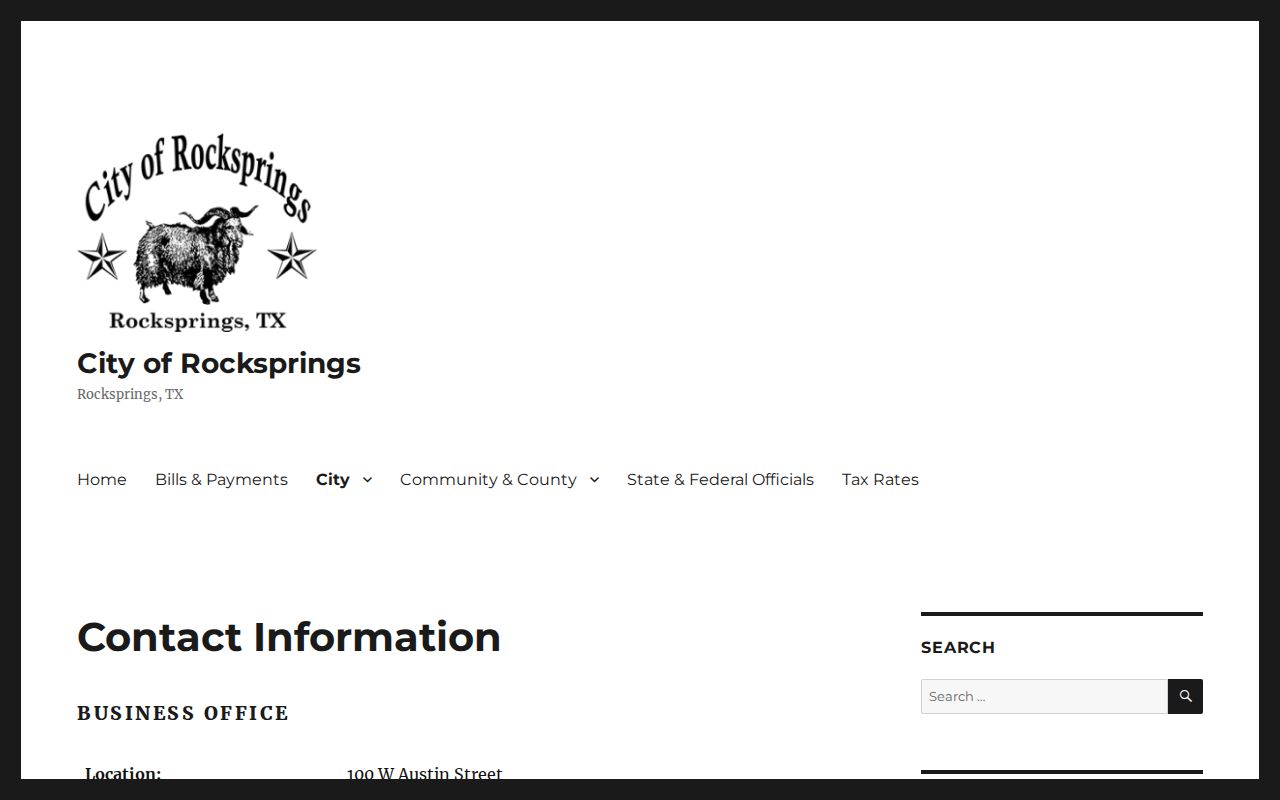 Rocksprings court docket City Hall contact page