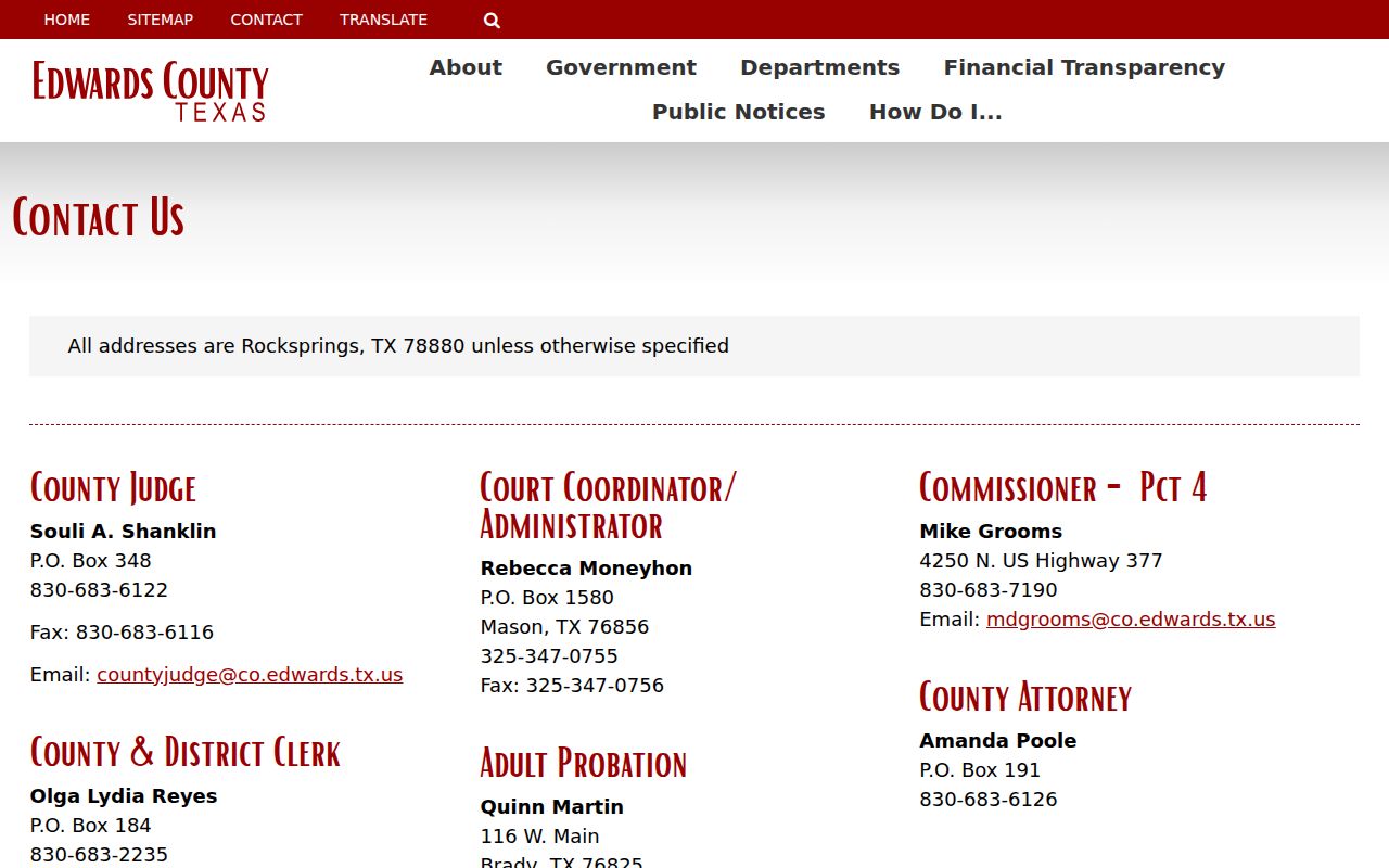 Edwards County court docket contact directory